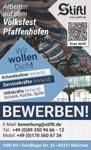 Stellenanzeige Volksfest Pfaffenhofen
